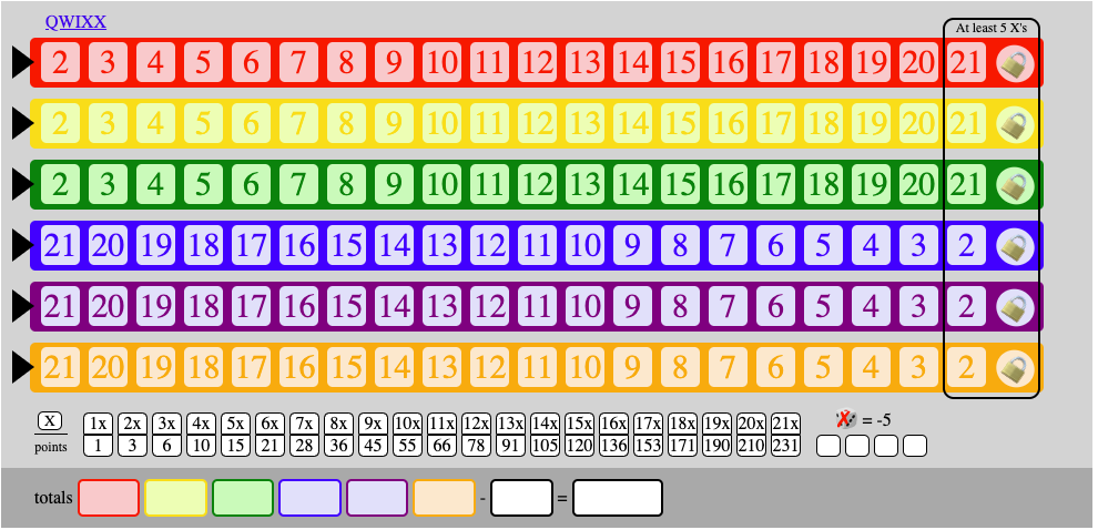 21 x 6 Quixx board